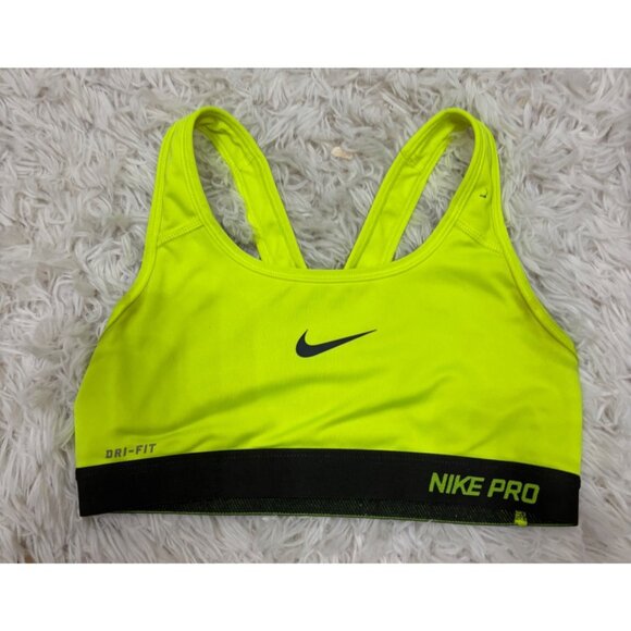 Nike Other - Nike Pro Dri-Fit Womens Racerback Sports Bra or Bikini Top S Neon Yellow